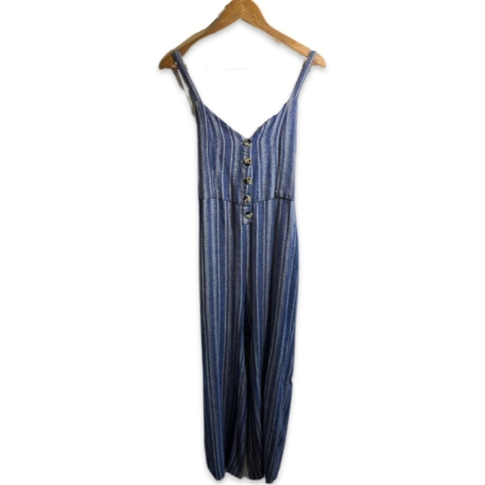 Boho Striped Linen Jumpsuit Romper Flare Stripes